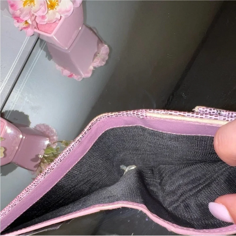 Salvatore Ferragamo Pink Lizard Skin Wallet